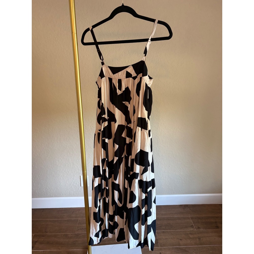 Anthropologie Abel the Label Dress Abstract Midi XS Boho Resort Travel Flowy